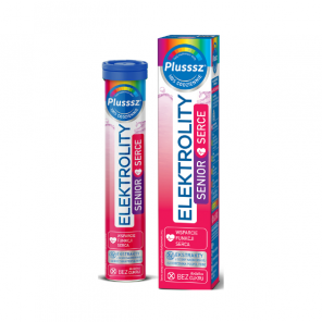 Plusssz Elektrolity Senior Serce, smak porzeczka-granat, tabletki musujące, 24 szt. - zdjęcie produktu