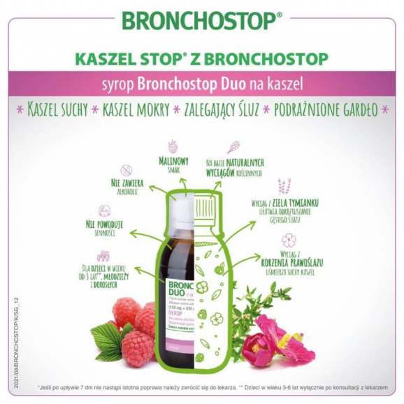 Bronchostop Duo 120 mg + 830 mg/15 ml, syrop, 200 ml - zdjęcie produktu