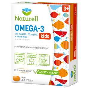 Naturell Omega-3 Kids, smak cytrynowo-pomarańczowy, żelki, 27 sztuk - zdjęcie produktu