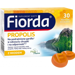 Fiorda Propolis, pastylki do ssania z miodem, 30 szt. - zdjęcie produktu