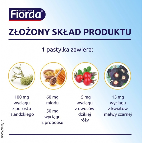 Fiorda Propolis, pastylki do ssania z miodem, 30 szt. Fiorda Propolis, pastylki do ssania z miodem, 30 szt. - zdjęcie produktu