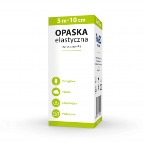 PASO Opaska, elastyczna tkana z zapinką, 5 m x 10 cm, 1 szt. - zdjęcie produktu