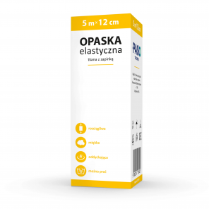 PASO Opaska, elastyczna tkana z zapinką, 5 m x 12 cm, 1 szt. - zdjęcie produktu