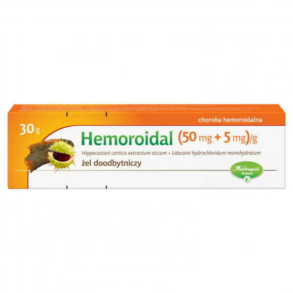 Hemoroidal (50 mg + 5 mg)/g Herbapol, żel doodbytniczy, 30 g - zdjęcie produktu