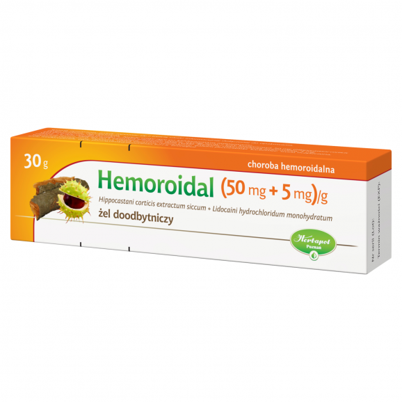 Hemoroidal (50 mg + 5 mg)/g Herbapol, żel doodbytniczy, 30 g - zdjęcie produktu