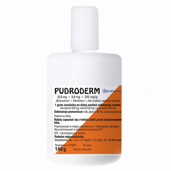 Pudroderm, zawiesina na skórę, 140 g Pudroderm, zawiesina na skórę, 140 g - zdjęcie produktu