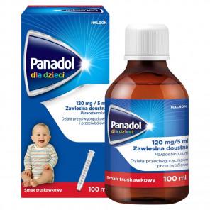 Panadol dla dzieci 120 mg/ 5 ml, zawiesina doustna, smak truskawkowy, 100 ml - zdjęcie produktu
