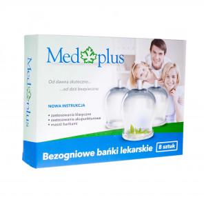 Med Plus, Bezogniowe bańki lekarskie, 8 sztuk + pompka - zdjęcie produktu