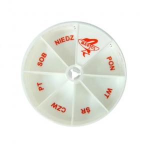 Kasetka do dawkowania leków tygodniowa, okrągła, 1 sztuka - zdjęcie produktu