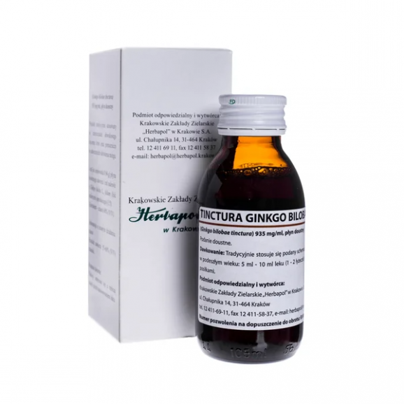 Tinctura Ginkgo Bilobae 100ml – lek roślinny Tinctura Ginkgo Bilobae 100ml – lek roślinny - zdjęcie produktu