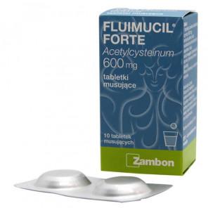 Fluimucil Forte 600 mg – tabletki musujące (10 tabletek) - zdjęcie produktu
