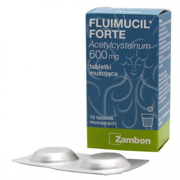 Fluimucil Forte 600 mg – tabletki musujące (10 tabletek) Fluimucil Forte 600 mg – tabletki musujące (10 tabletek) - zdjęcie produktu