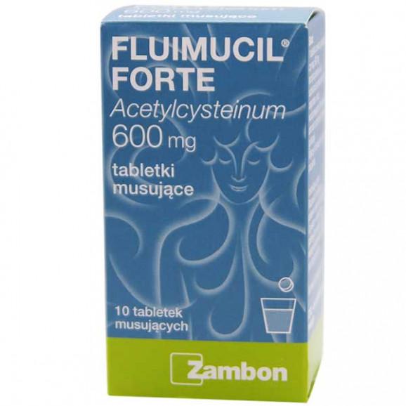 Fluimucil Forte 600 mg – tabletki musujące (10 tabletek) Fluimucil Forte 600 mg – tabletki musujące (10 tabletek) - zdjęcie produktu