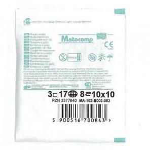 Matocomp Kompresy jałowe, 17-nitkowe, 8-warstwowe, 10 x 10 cm, 3 sztuki - zdjęcie produktu