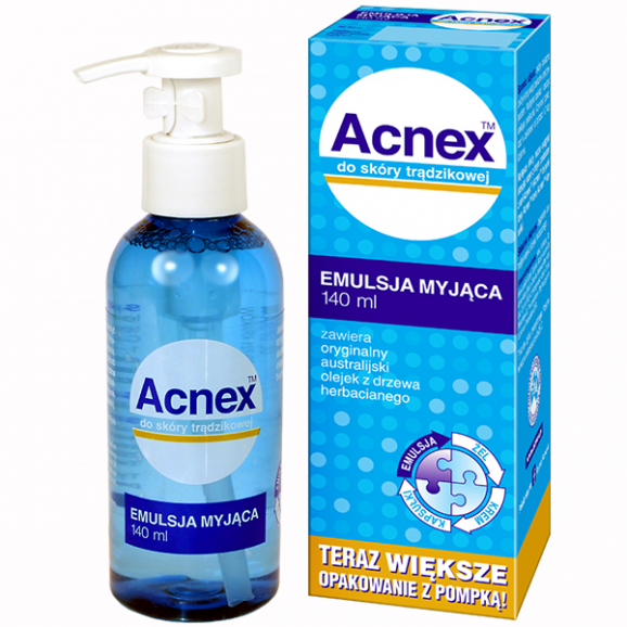Acnex, emulsja myjąca, do skóry trądzikowej, 140 ml Acnex, emulsja myjąca, do skóry trądzikowej, 140 ml - zdjęcie produktu