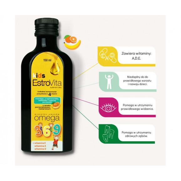 EstroVita Kids Omega 3-6-9, suplement diety (płyn, 150 ml) - zdjęcie produktu