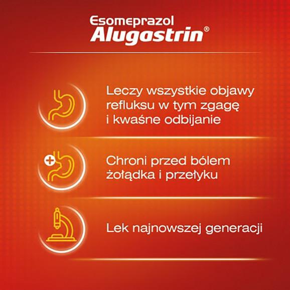 Esomeprazol Alugastrin 20 mg, 14 kapsułek – lek na zgagę i refluks - zdjęcie produktu