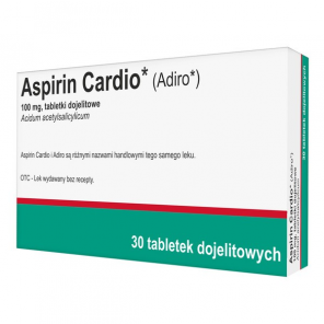 Aspirin Cardio 100mg, 30 tabletek dojelitowych - zdjęcie produktu