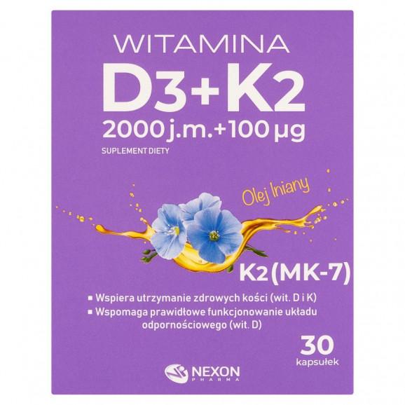 Witamina D3 + K2 kapsułki - 30 kapsułek (suplement diety) - zdjęcie produktu