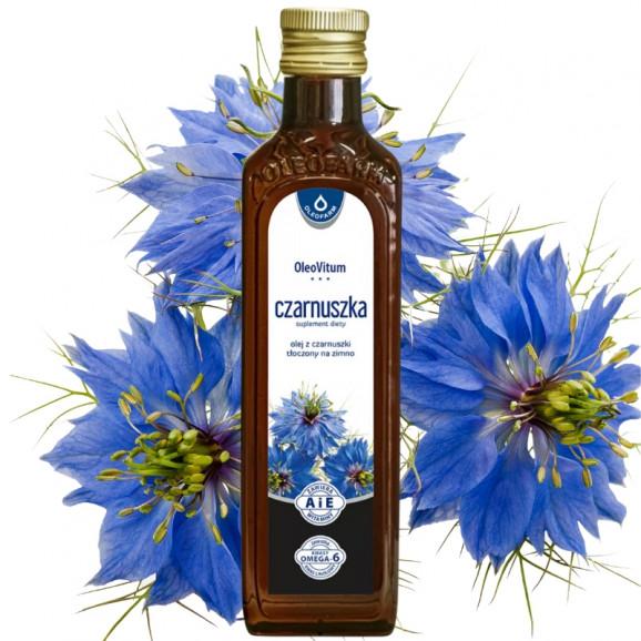 Oleofarm Czarnuszka, olej tłoczony na zimno (250 ml) - zdjęcie produktu