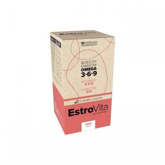 EstroVita Teen Skin Omega 3-6-9, o smaku arbuza – suplement diety (60 kapsułek) EstroVita Teen Skin Omega 3-6-9, o smaku arbuza – suplement diety (60 kapsułek) - zdjęcie produktu