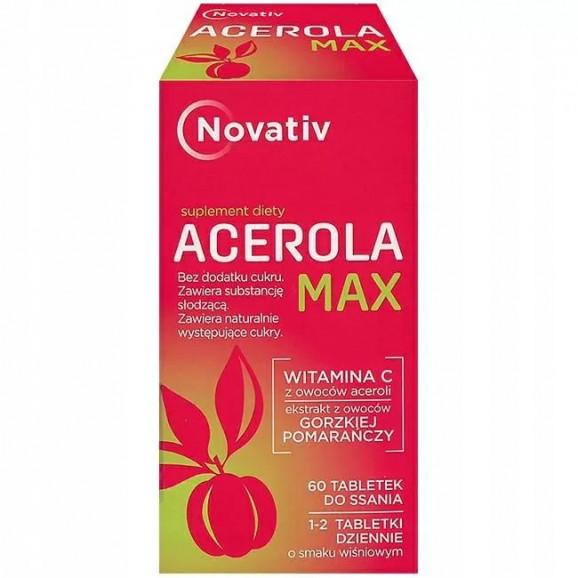 Novativ Acerola Max – suplement diety (60 tabletek do ssania) - zdjęcie produktu