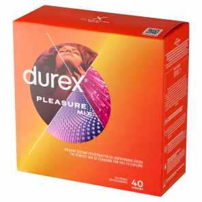 Durex Pleasure Mix – Stymulujące prezerwatywy (40 sztuk) - zdjęcie produktu