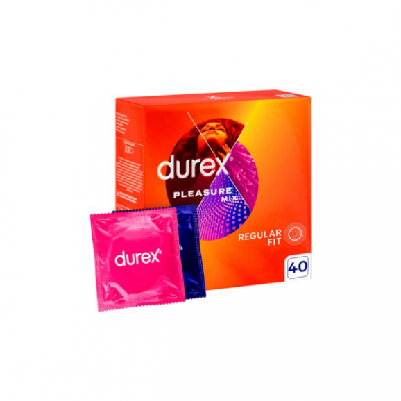 Durex Pleasure Mix – Stymulujące prezerwatywy (40 sztuk) - zdjęcie produktu