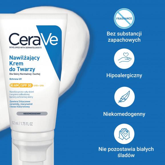 CeraVe Nawilżający krem do twarzy SPF 30 – kosmetyk (52 ml) CeraVe Nawilżający krem do twarzy SPF 30 – kosmetyk (52 ml) - zdjęcie produktu