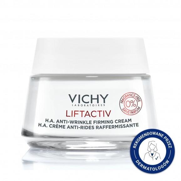 Vichy Liftactiv Przeciwzmarszczkowy krem ujędrniający z kwasem hialuronowym – bezzapachowy (50 ml) Vichy Liftactiv Przeciwzmarszczkowy krem ujędrniający z kwasem hialuronowym – bezzapachowy (50 ml) - zdjęcie produktu