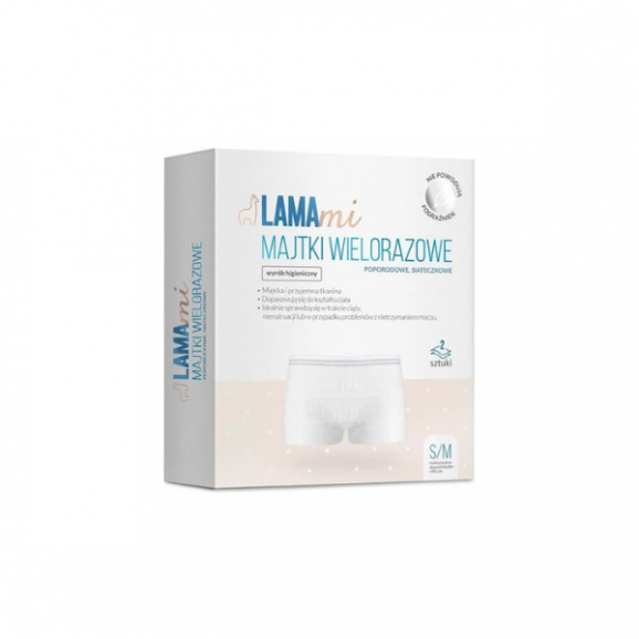 LAMAmi Majtki poporodowe wielorazowe siateczkowe S/M 2 szt. LAMAmi Majtki poporodowe wielorazowe siateczkowe S/M 2 szt. - zdjęcie produktu