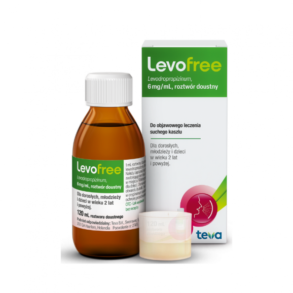 Levofree 60 mg/10 ml, syrop o smaku malinowym, 120 ml Levofree 60 mg/10 ml, syrop o smaku malinowym, 120 ml - zdjęcie produktu