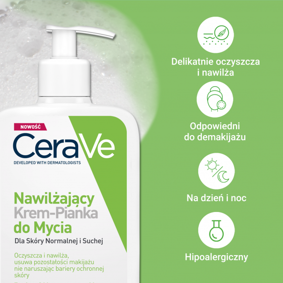 CeraVe Nawilżający krem-pianka do mycia (473 ml) CeraVe Nawilżający krem-pianka do mycia (473 ml) - zdjęcie produktu