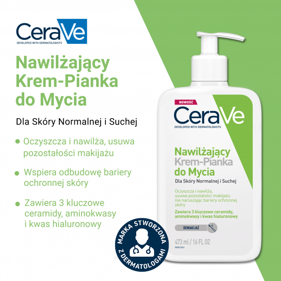 CeraVe Nawilżający krem-pianka do mycia (473 ml) CeraVe Nawilżający krem-pianka do mycia (473 ml) - zdjęcie produktu