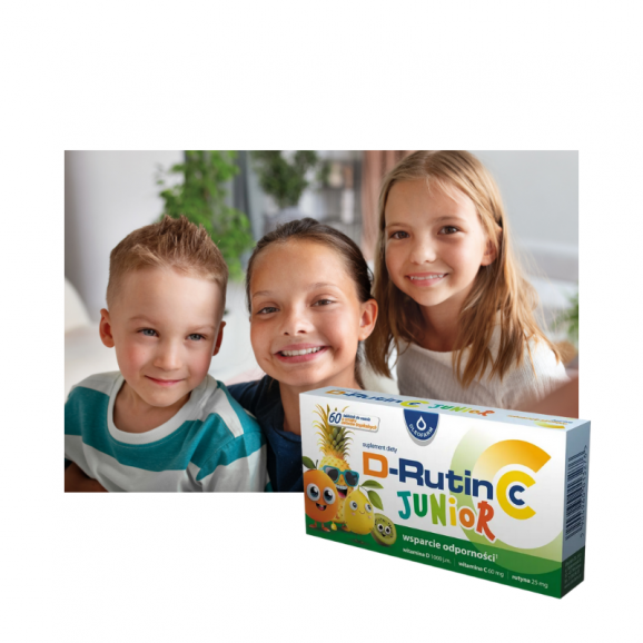 D-Rutin CC Junior, smak owoców tropikalnych, tabletki do ssania, 60 szt. - zdjęcie produktu