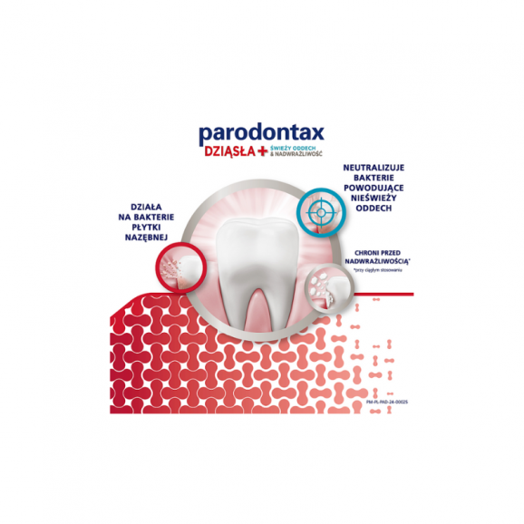 Parodontax, dziąsła + świeży oddech i nadwrażliwość, pasta do zębów, 75 ml - zdjęcie produktu