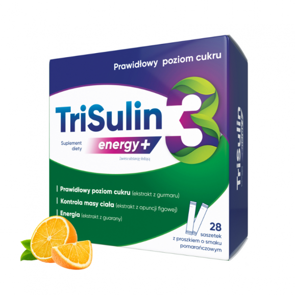 TriSulin Energy+, smak pomarańczowy, saszetka, 28 szt. - zdjęcie produktu