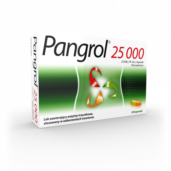 Pangrol 25 000 j., kapsułki, 20 szt. Pangrol 25 000 j., kapsułki, 20 szt. - zdjęcie produktu
