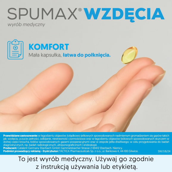 Spumax Wzdęcia, symetykon 125 mg, kapsułki, 30 szt. - zdjęcie produktu