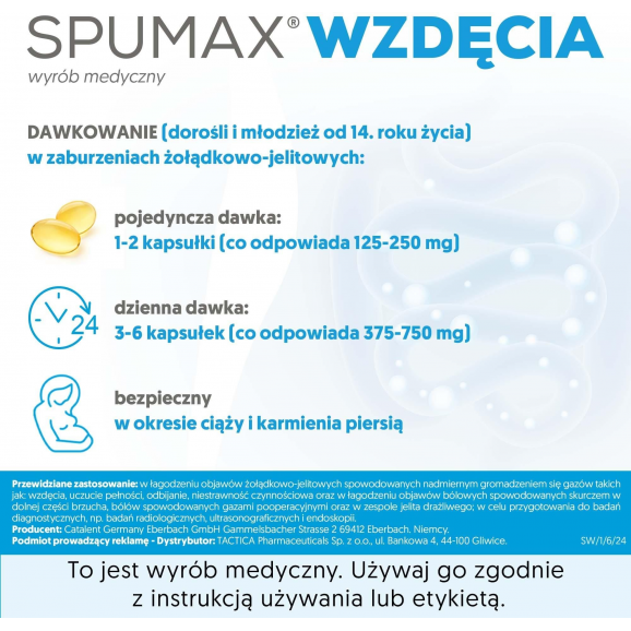 Spumax Wzdęcia, symetykon 125 mg, kapsułki, 30 szt. - zdjęcie produktu
