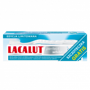 Lacalut Perfect White, pasta do zębów + szczoteczka, zestaw, 1 szt. - zdjęcie produktu