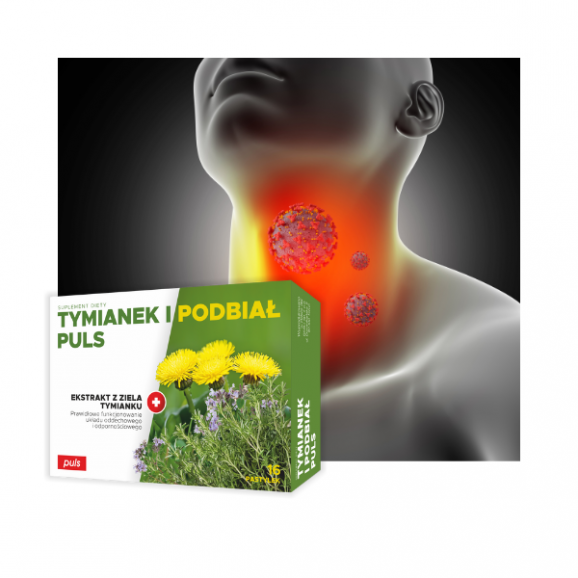 PULS Tymianek i Podbiał, smak miętowy, pastylki do ssania, 16 szt. - zdjęcie produktu