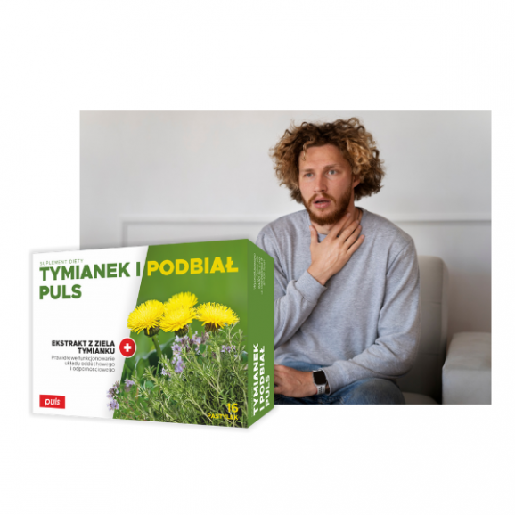 PULS Tymianek i Podbiał, smak miętowy, pastylki do ssania, 16 szt. - zdjęcie produktu