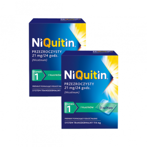 Niquitin przezroczysty, 21 mg/24 h, stopień 1, plastry, 2 x 7 szt. - zdjęcie produktu