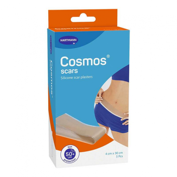 Hartmann Cosmos Scar, silikonowe plastry na blizny, 5 cm x 7,2 cm, 5 szt. Hartmann Cosmos Scar, silikonowe plastry na blizny, 5 cm x 7,2 cm, 5 szt. - zdjęcie produktu