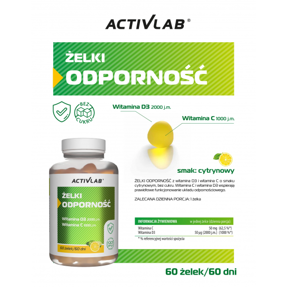 ActivLab Pharma żelki Odporność, smak cytrynowy, 60 szt. - zdjęcie produktu