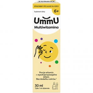 UmmU Multiwitamina 6+, smak pomarańczowy, płyn, 30 ml - zdjęcie produktu