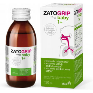 Zarogrip Baby 1+, smak malinowy, syrop, 120 ml - zdjęcie produktu