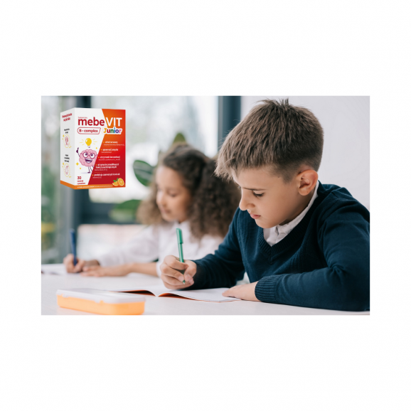 Mebevit B-complex Junior, smak pomarańczowy, saszetki, 30 szt. - zdjęcie produktu