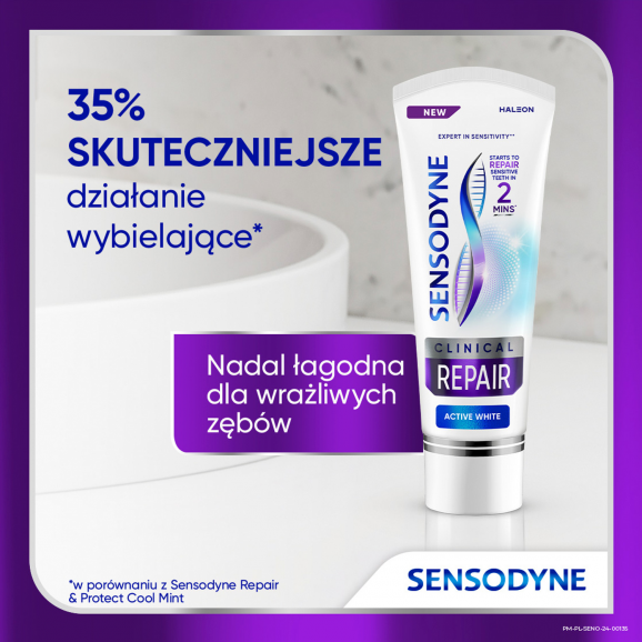 Sensodyne Clinical Repair Active White, wybielająca pasta do zębów, 75 ml - zdjęcie produktu